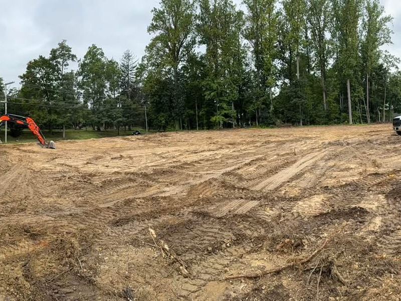 Site grading along a roadway